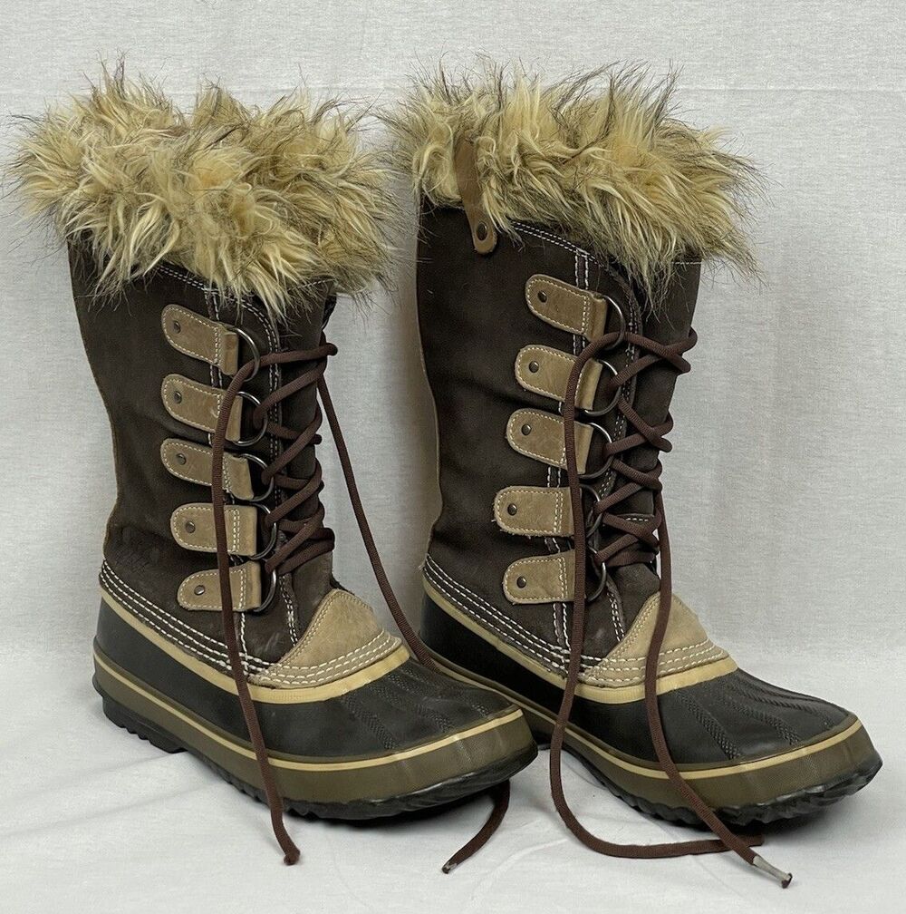 Sorel Waterproof Winter Snow Boots, Joan Of Arctic, Brown, Women's Size 9